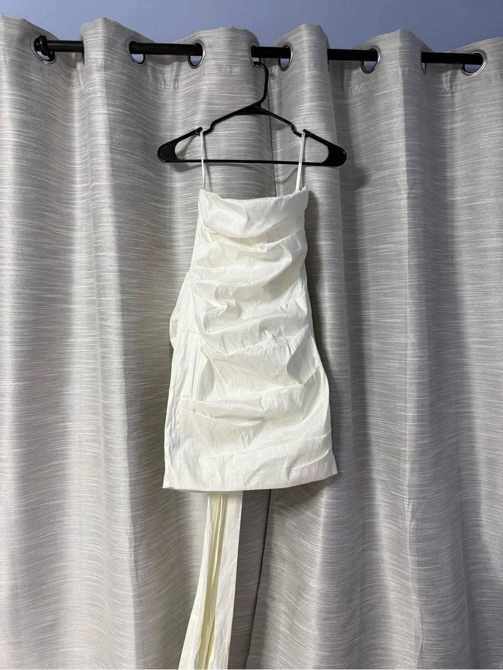 Lovely Day White Ruched Mini Dress - Picture 1 of 3